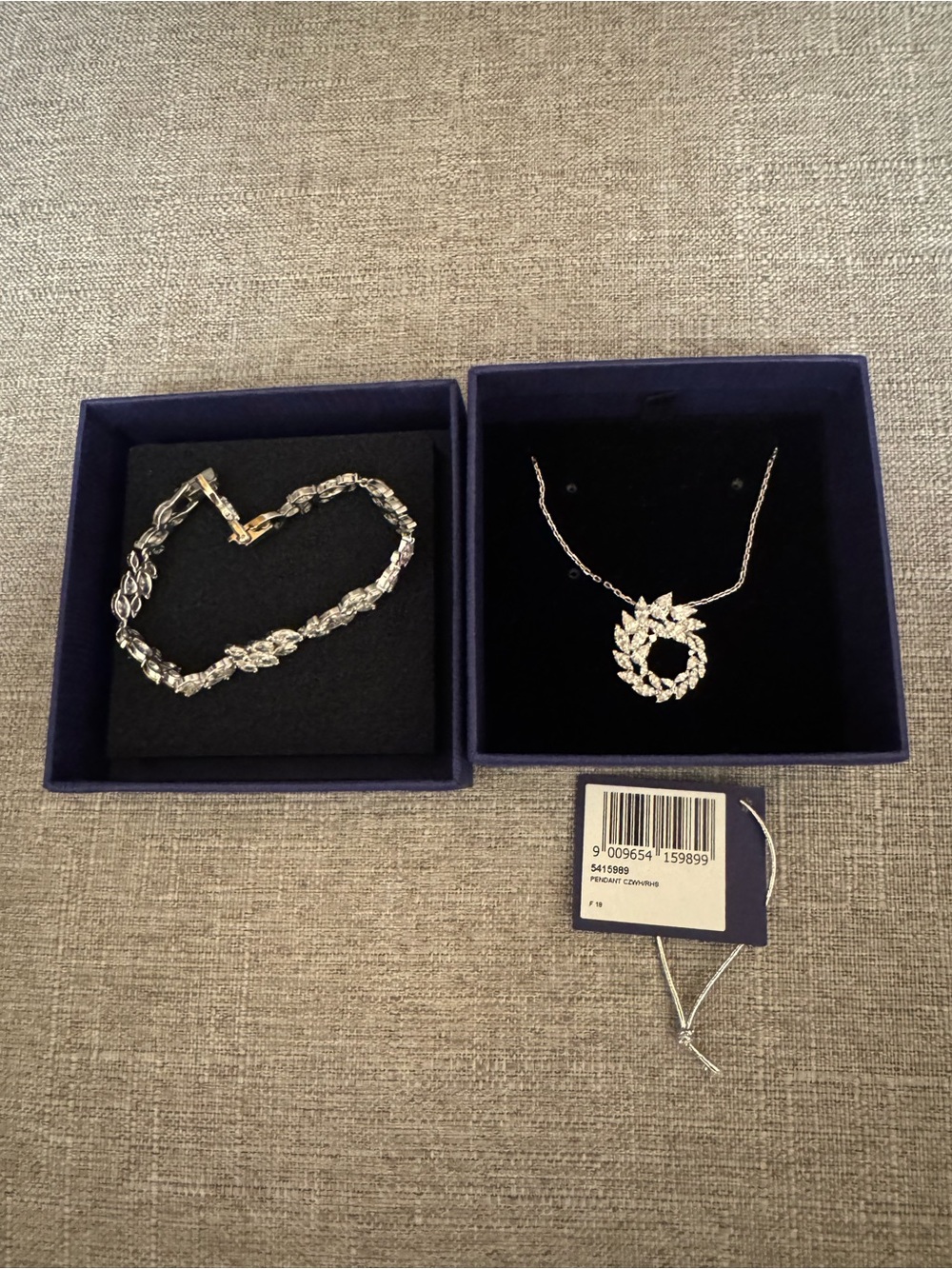 Swarovski Louison Crystal Necklace & Bracelet Set Rhodium
